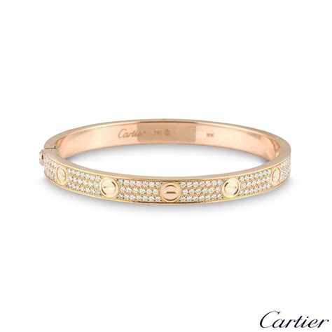 bracelet cartier or rose diamant|cartier bracelet with diamonds price.